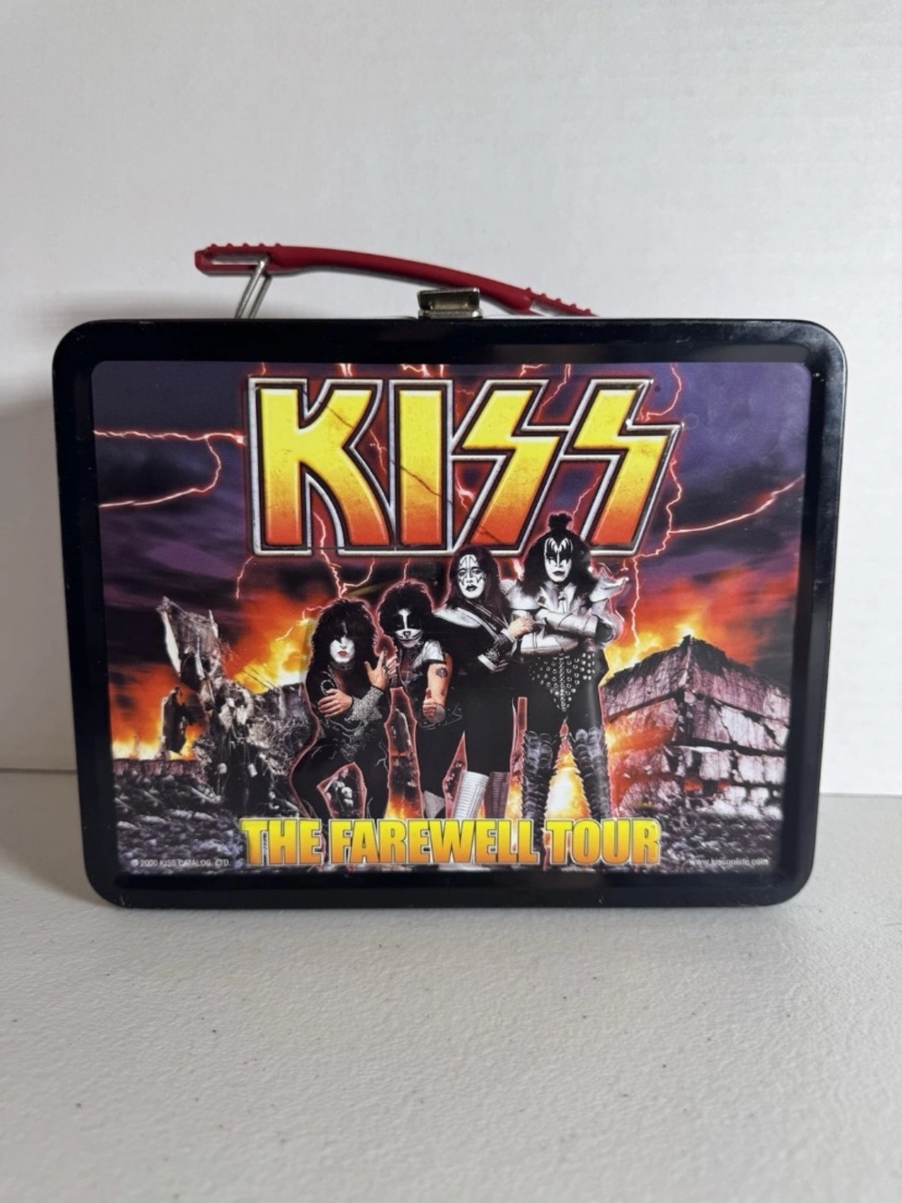 Kiss Metal Lunchbox with Yellow Logo and Purple-Orange Artwork